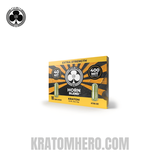 Club 13 Extra Strength Horn Kratom Capsules - 10 Capsules