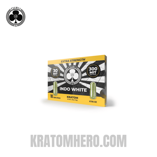 Club 13 Extra Strength Indo White Kratom Capsules - 10 Capsules