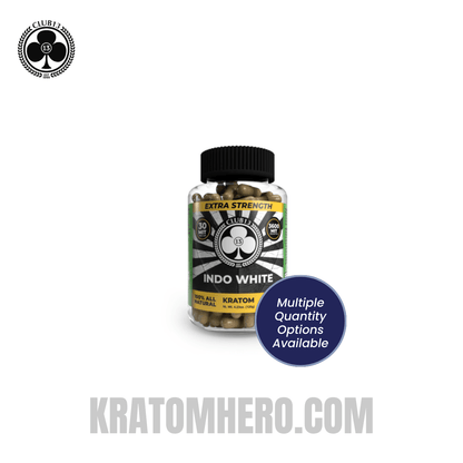Club 13 Extra Strength Indo White Kratom Capsules - Multiple Quantity Options