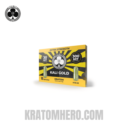 Club 13 Extra Strength Kali Gold Kratom Capsules - 10 Capsules