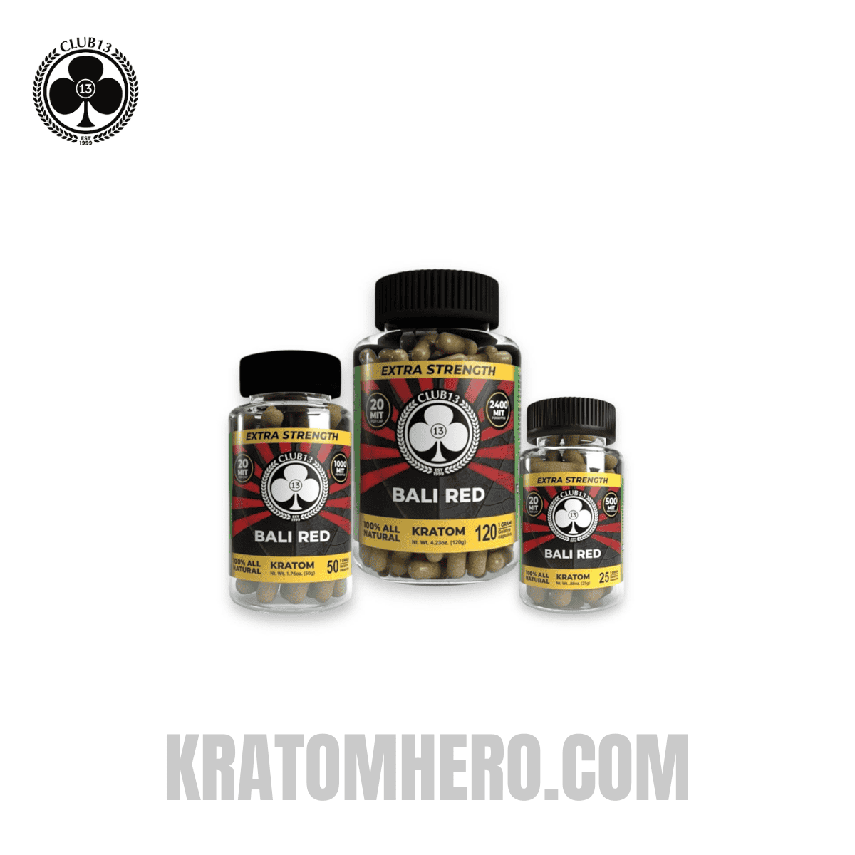 Club 13 Extra Strength Red Bali Kratom Capsules