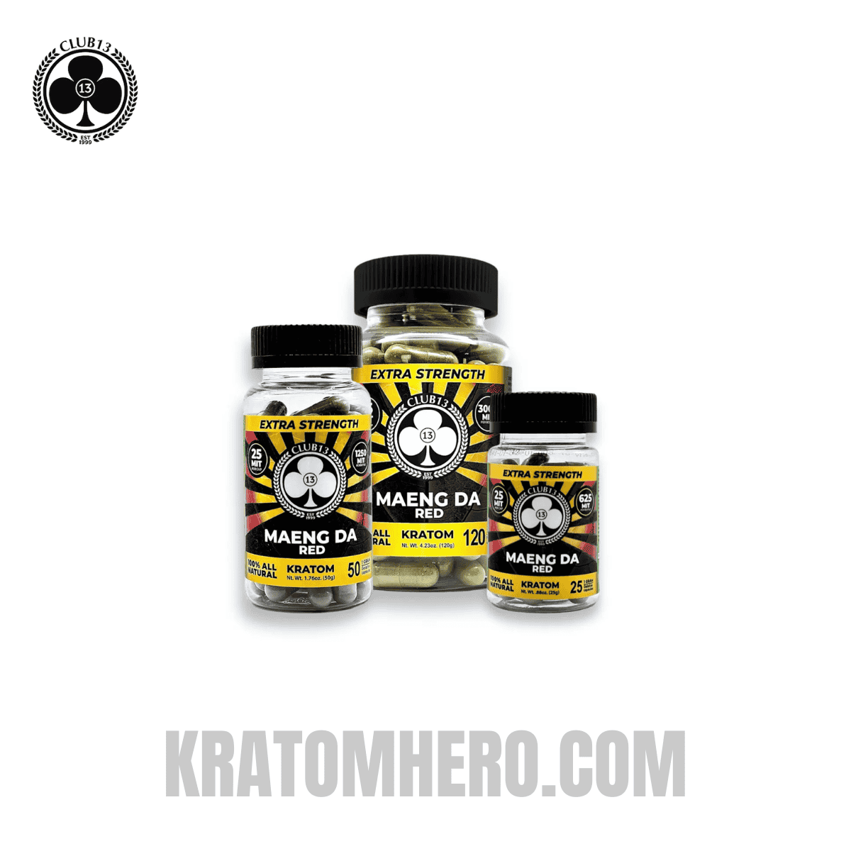 Club 13 Extra Strength Red Maeng Da Kratom Capsules