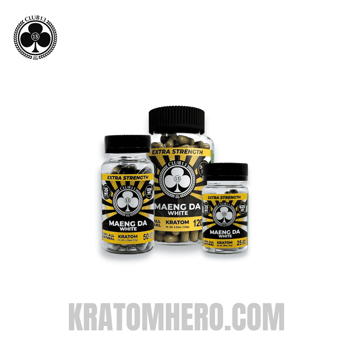 Club 13 Extra Strength White Maeng Da Kratom Capsules