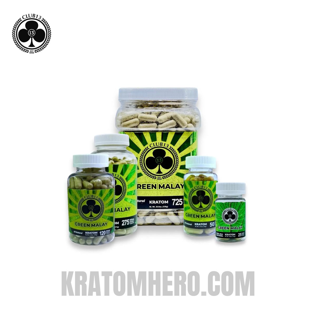 Club 13 Green Malay Kratom Capsules
