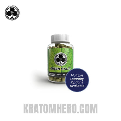 Club 13 Green Malay Kratom Capsules - Multiple Quantity Options