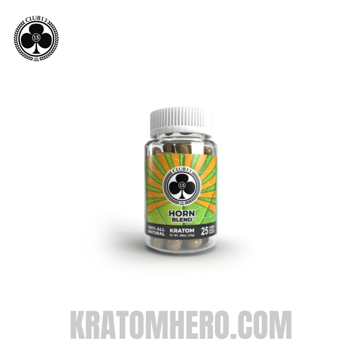 Club 13 Horn Kratom Capsules - 25 Capsules