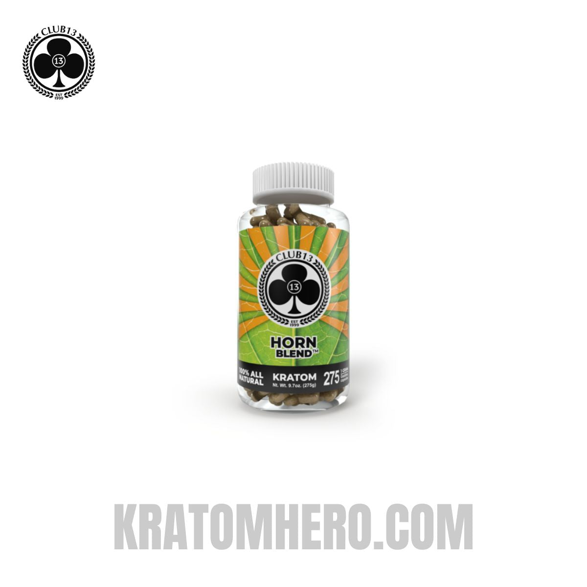 Club 13 Horn Kratom Capsules - 275 Capsules