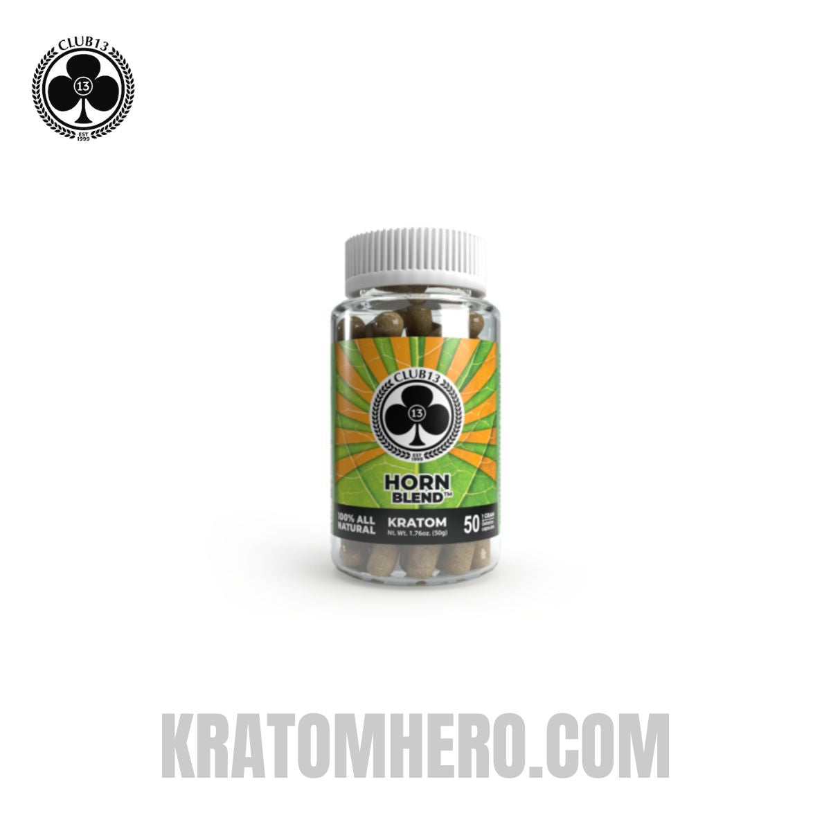 Club 13 Horn Kratom Capsules - 50 Capsules