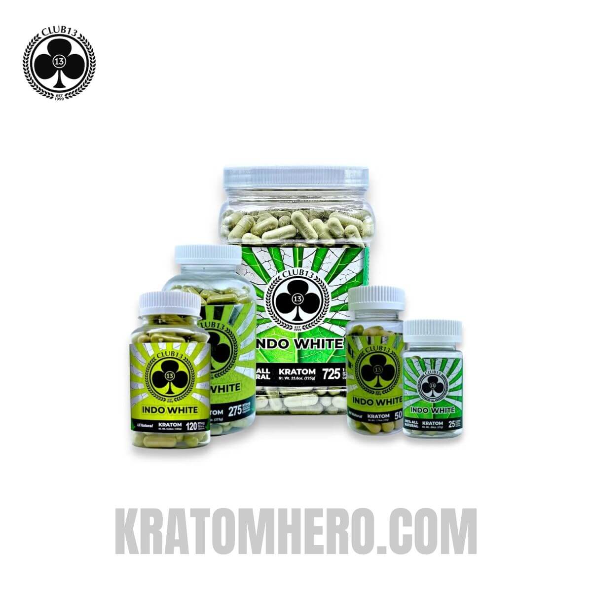 Club 13 Indo White Kratom Capsules