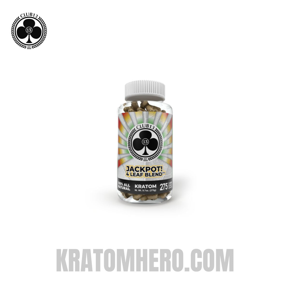 Club 13 Jackpot Blend Kratom Capsules - 275 Capsules