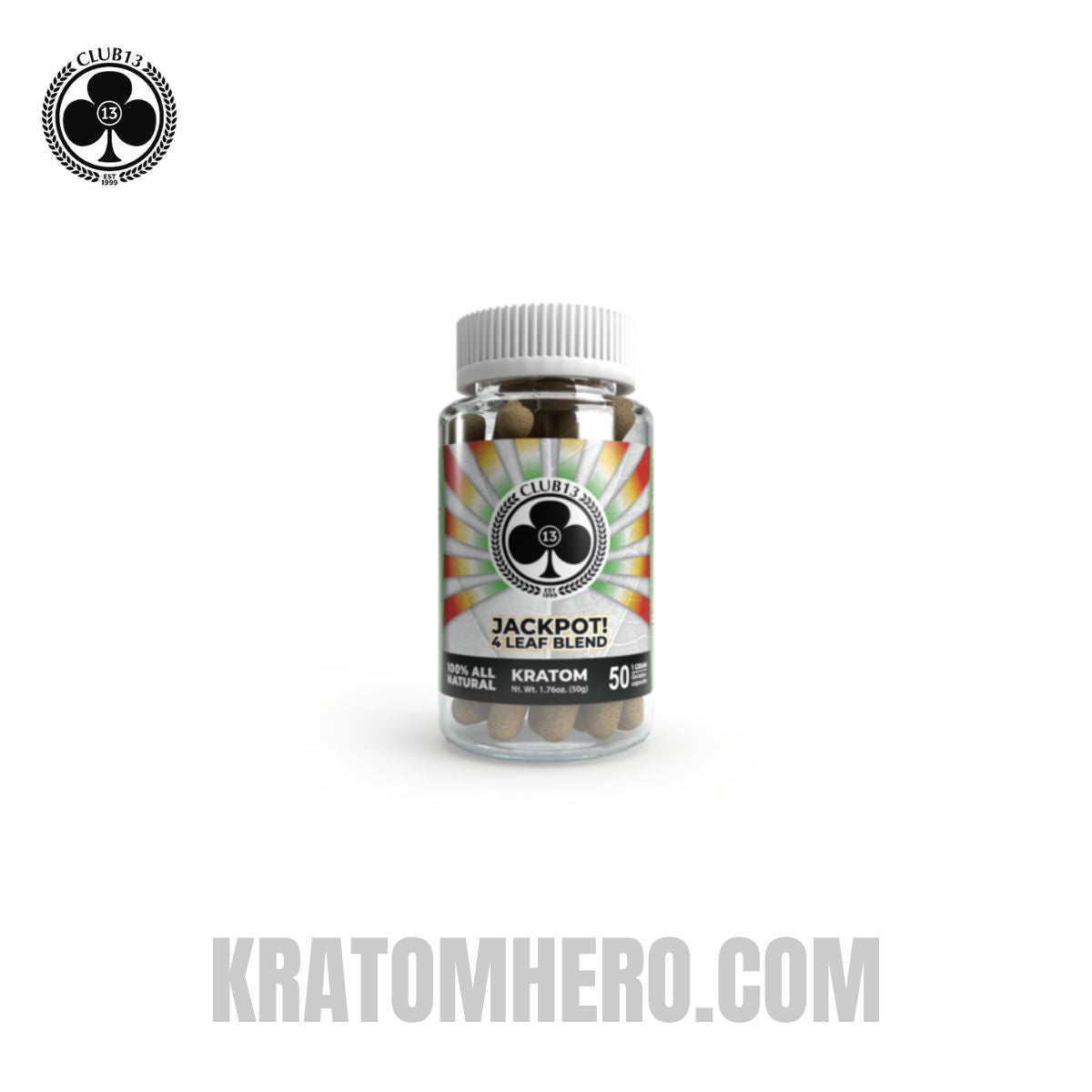 Club 13 Jackpot Blend Kratom Capsules - 50 Capsules