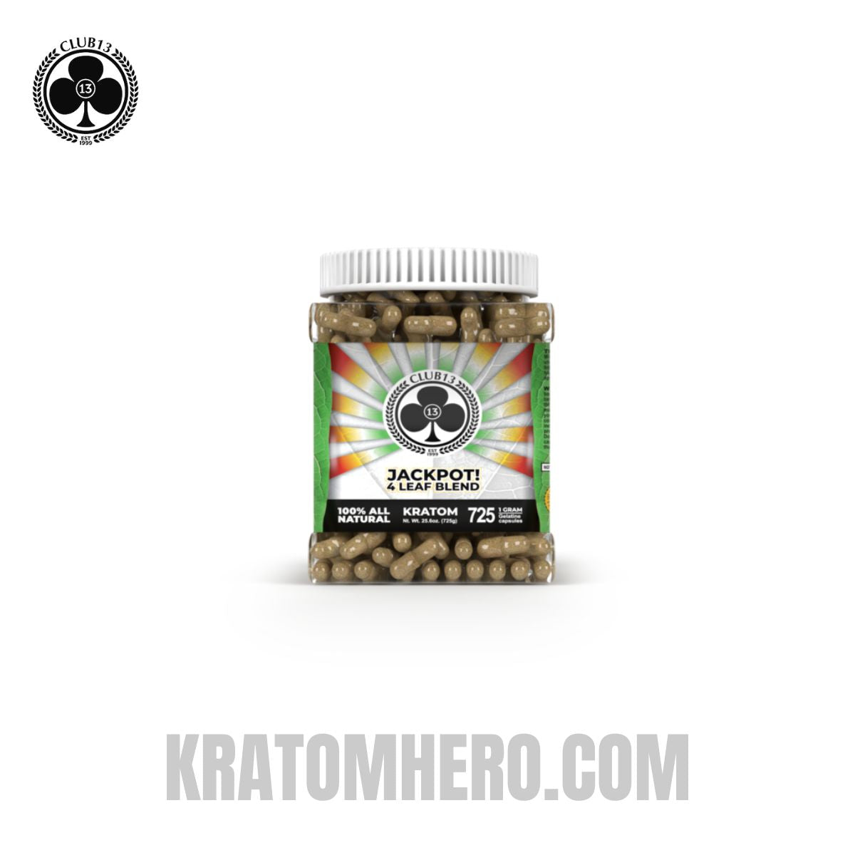 Club 13 Jackpot Blend Kratom Capsules - 725 Capsules