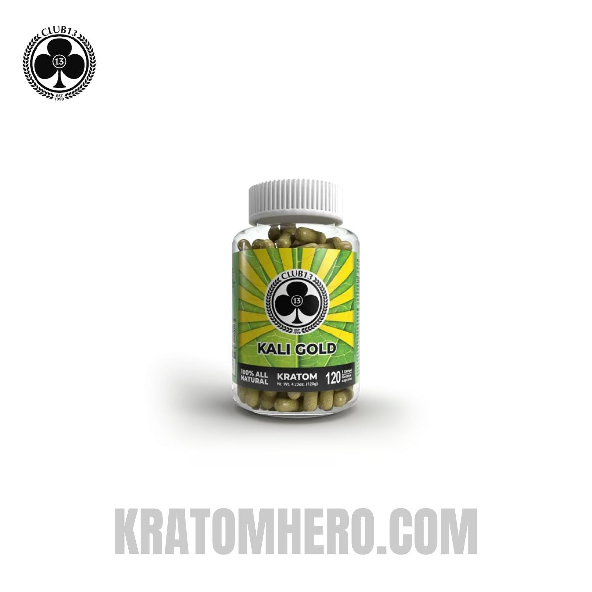 Club 13 Kali Gold Kratom Capsules - 120 Capsules
