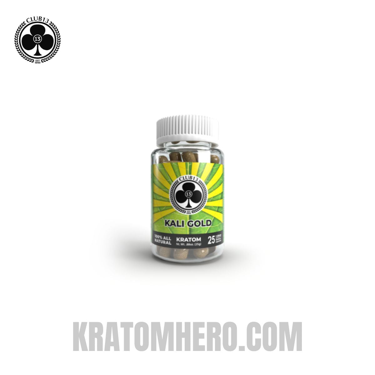 Club 13 Kali Gold Kratom Capsules - 25 Capsules