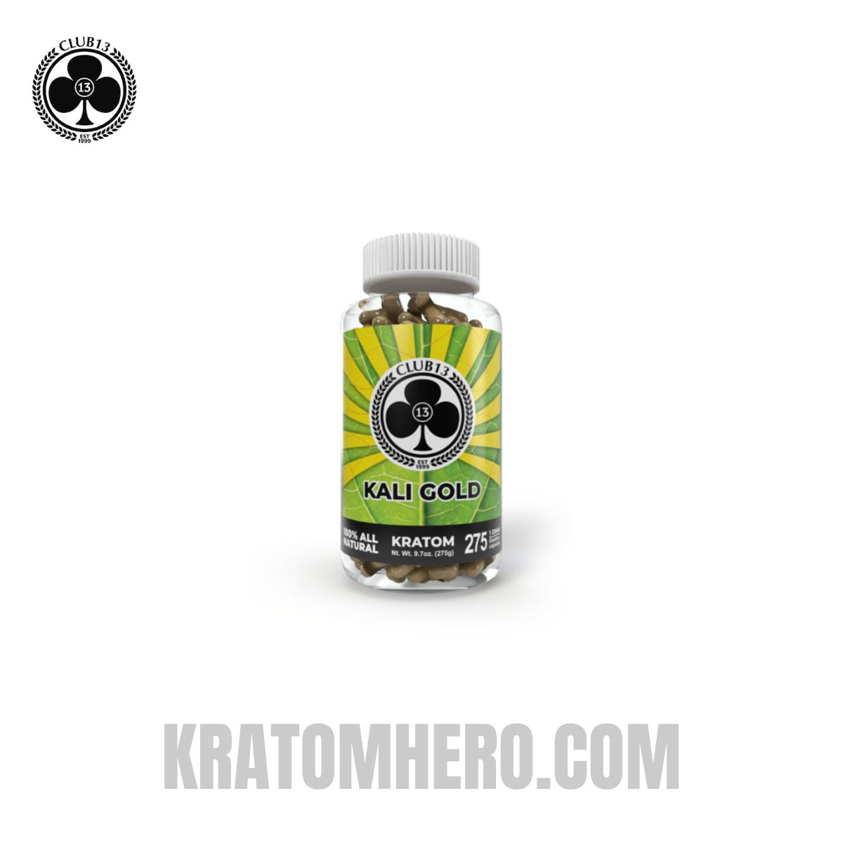 Club 13 Kali Gold Kratom Capsules - 275 Capsules