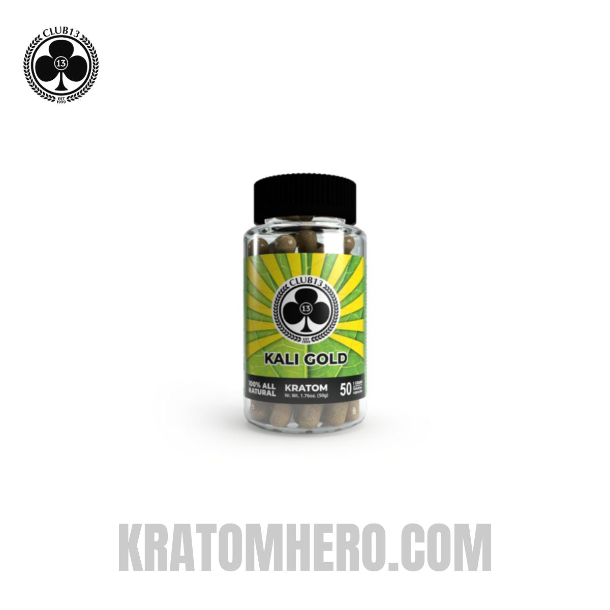 Club 13 Kali Gold Kratom Capsules - 50 Capsules