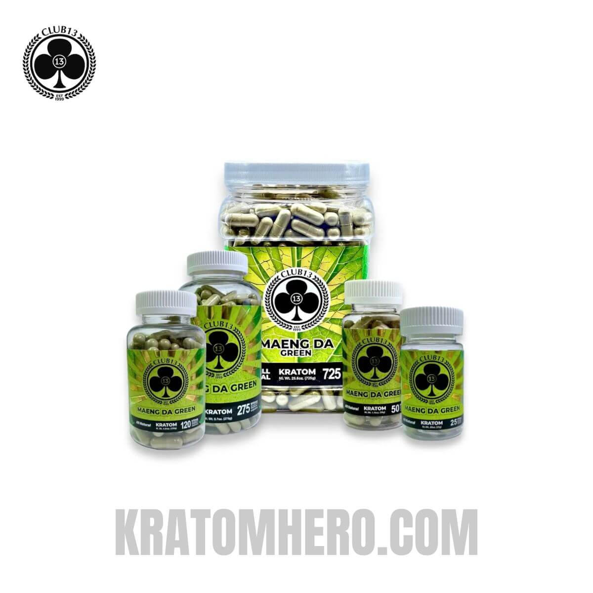 Club 13 Maeng Da Green Kratom Capsules