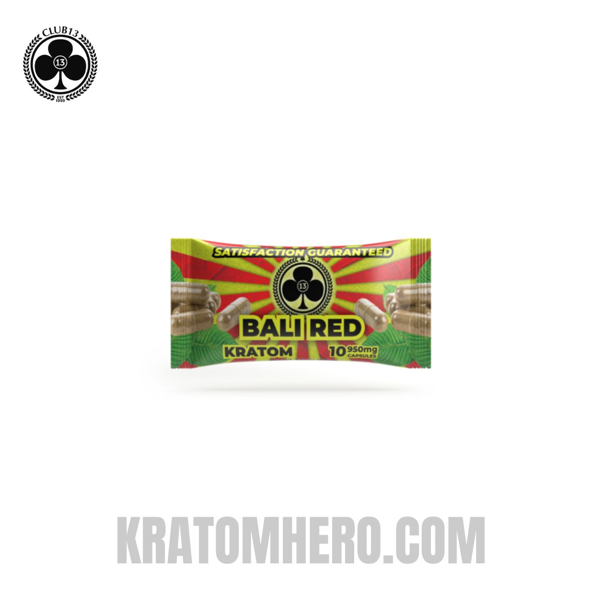 Club 13 Red Bali Kratom Capsules - 10 Capsules