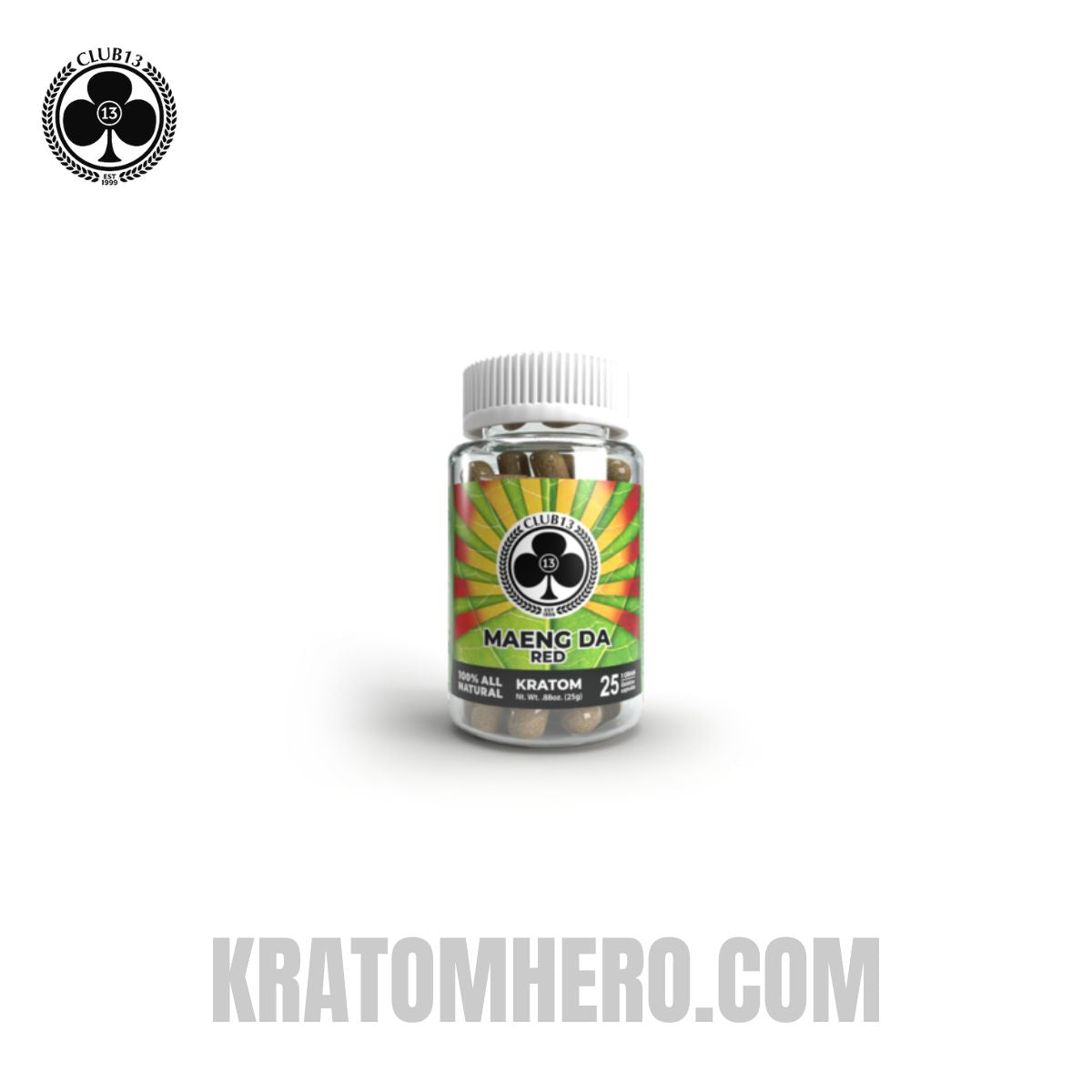 Club 13 Red Maeng Da Kratom Capsules - 25 Capsules