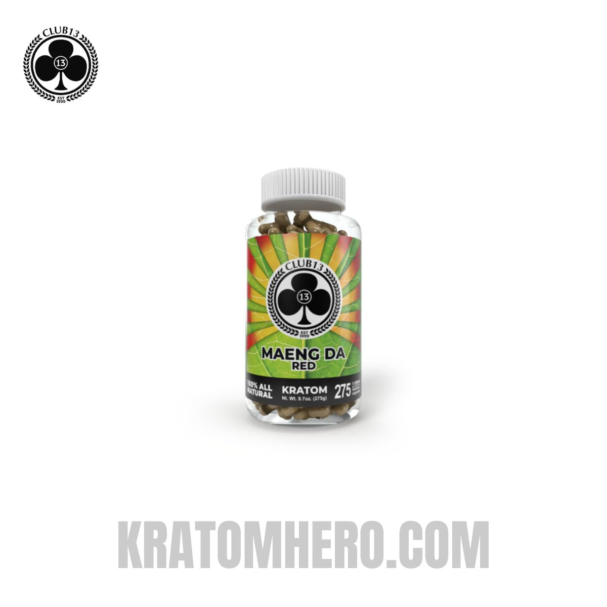 Club 13 Red Maeng Da Kratom Capsules - 275 Capsules