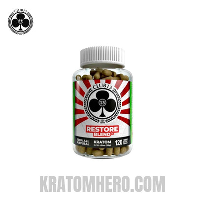 Club 13 Restore Blend Kratom Capsules - 120 Capsules