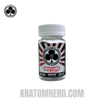 Club 13 Restore Blend Kratom Capsules - 25 Capsules