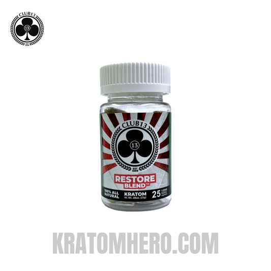 Club 13 Restore Blend Kratom Capsules - 25 Capsules