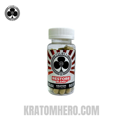 Club 13 Restore Blend Kratom Capsules - 50 Capsules