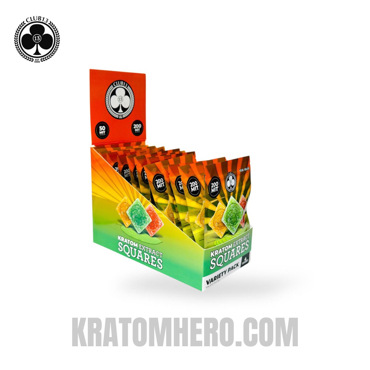 Club 13 Variety Pack Extract Kratom Gummies - 4Ct Box