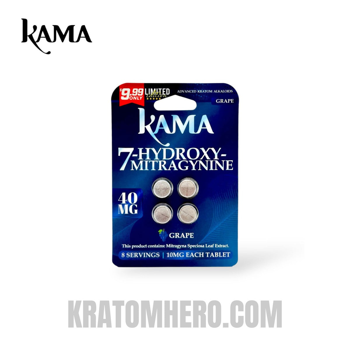 Kama Kratom 7-OH Chewable Tablets Grape 10mg