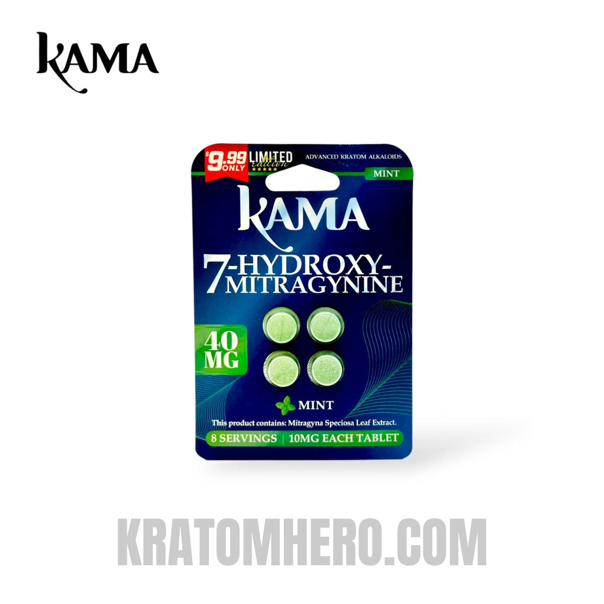 Kama Kratom 7-OH Chewable Tablets Mint 10mg