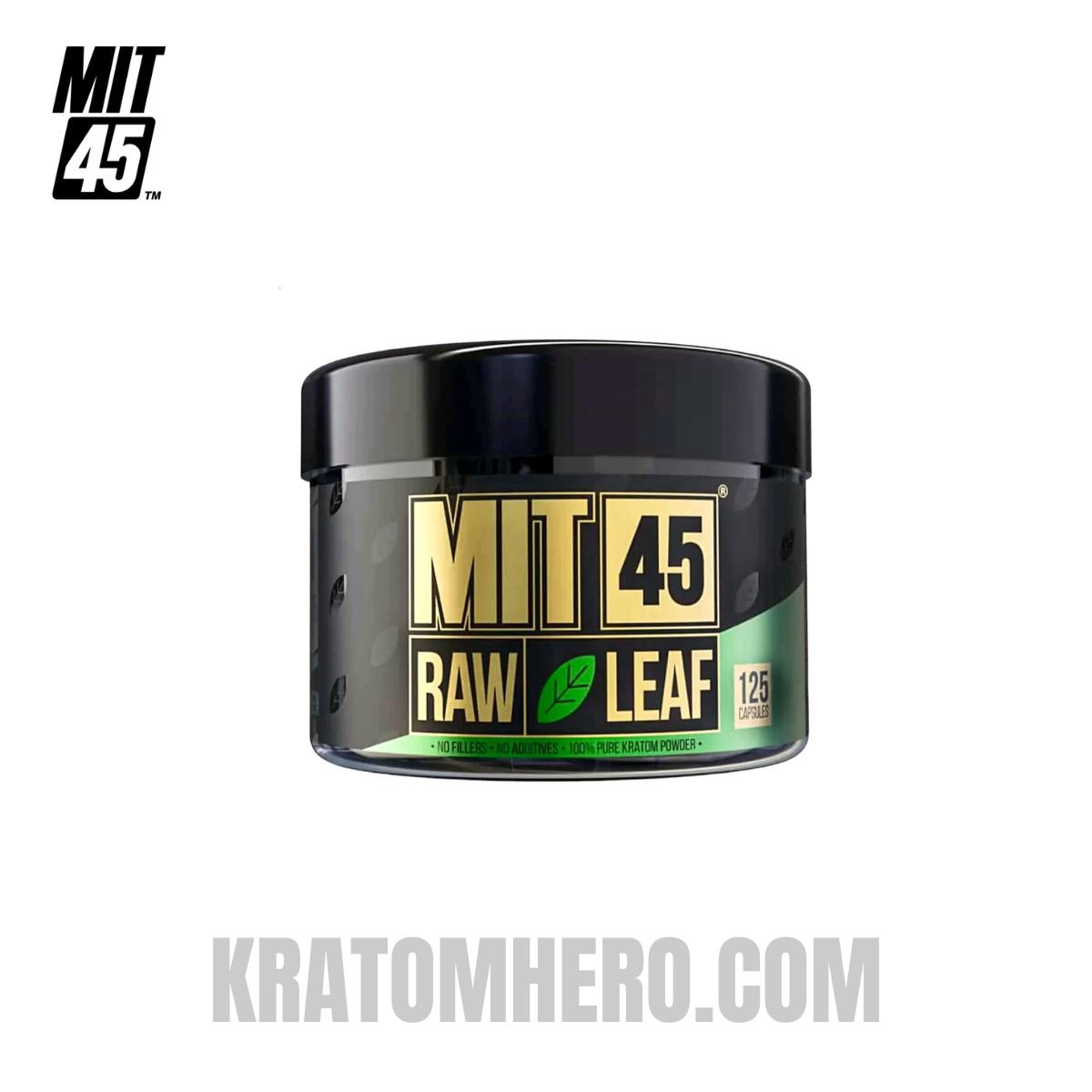 MIT45 Raw Green Leaf Kratom Capsules - 125ct