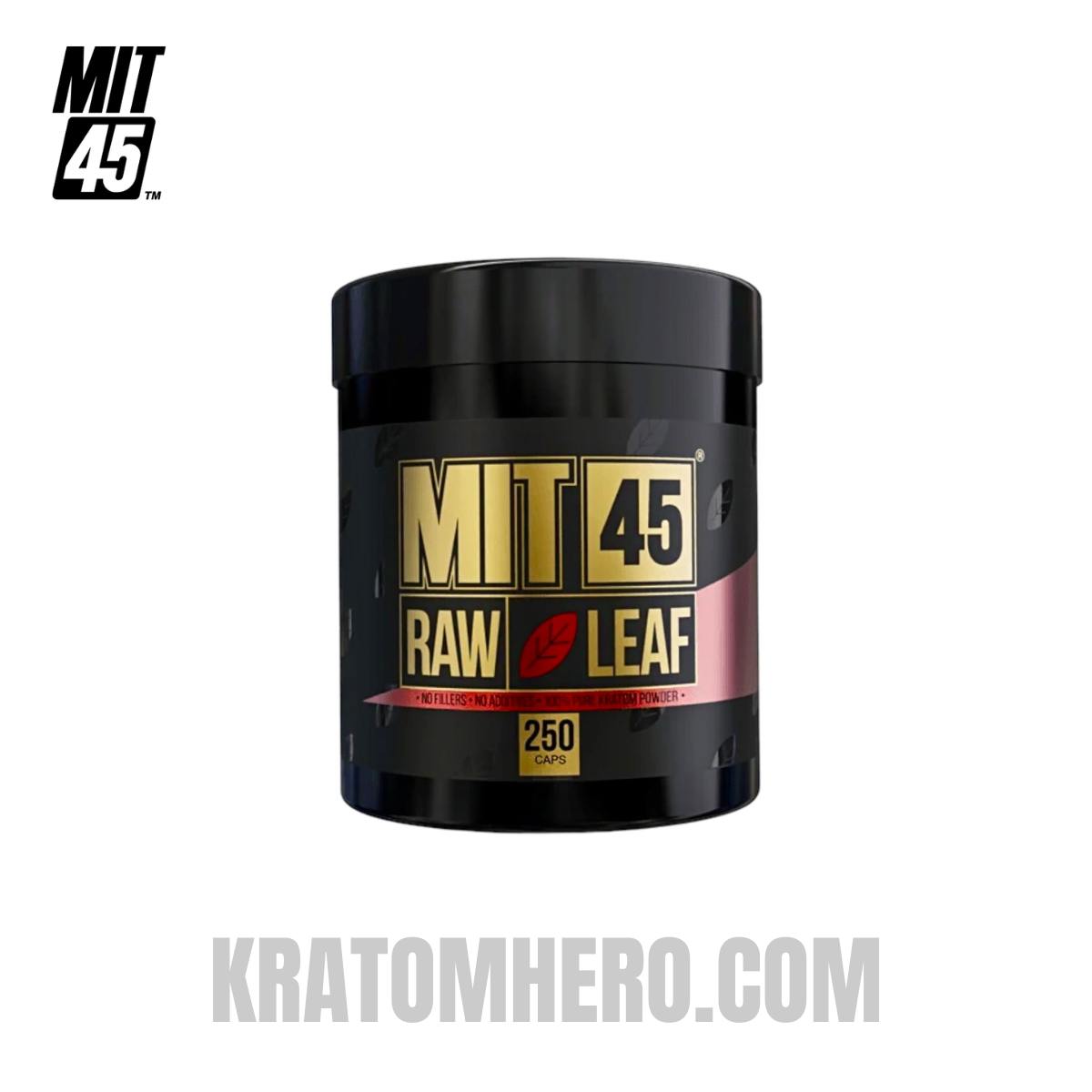 MIT45 Raw Red Leaf Kratom Capsules - 250ct