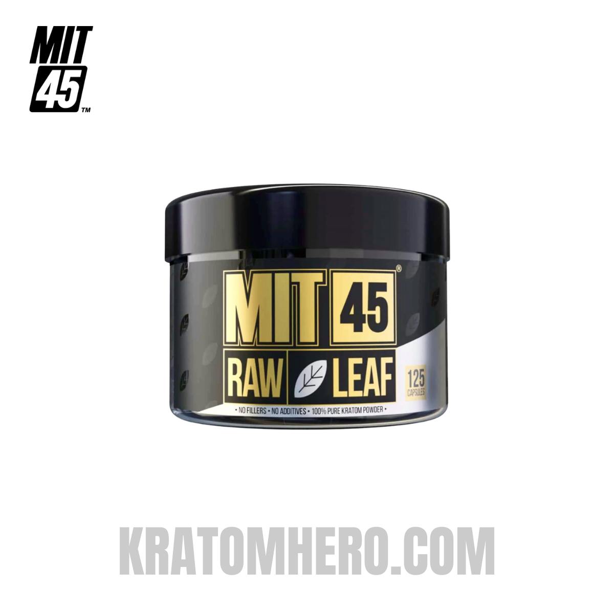 MIT45 Raw White Leaf Kratom Capsules - 125ct