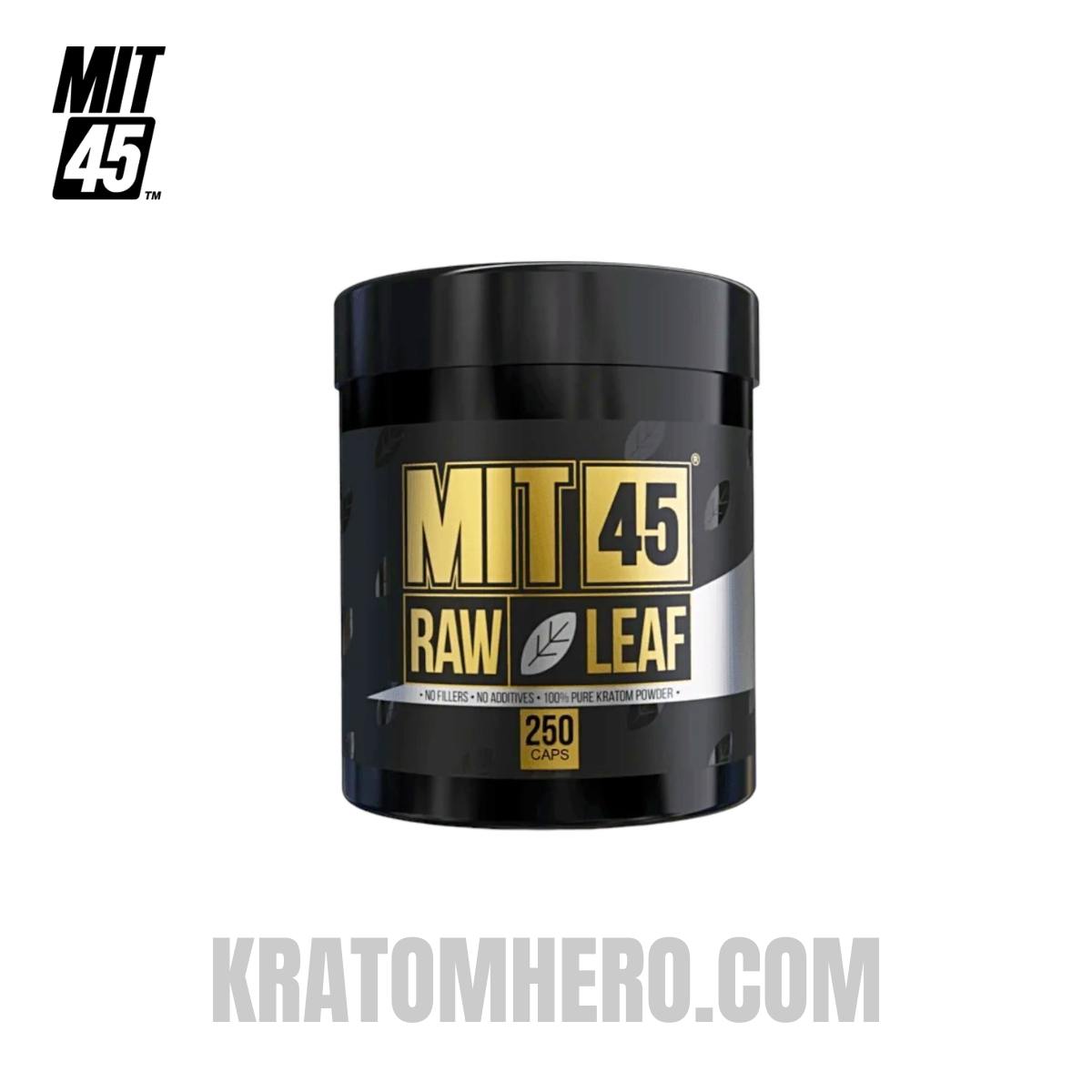 MIT45 Raw White Leaf Kratom Capsules - 250ct