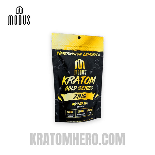 Modus Kratom Gummies Gold Series Zing Maeng Da Energy Watermelon Lemonade 10ct