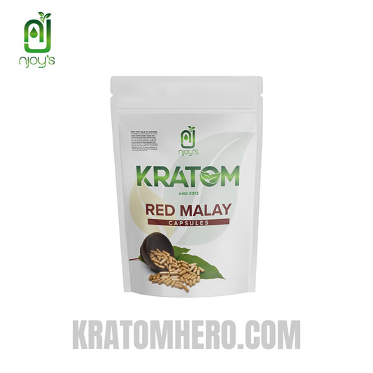 NJOYS Kratom Capsules Red Malay 150Ct