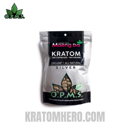 OPMS Green Vein Maeng Da Kratom Capsules - 240 Capsules