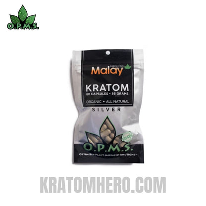 OPMS Green Vein Malay Kratom Capsules - 60 Capsules