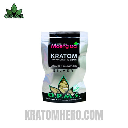 OPMS Green Vein Maeng Da Kratom Capsules - 120 Capsules