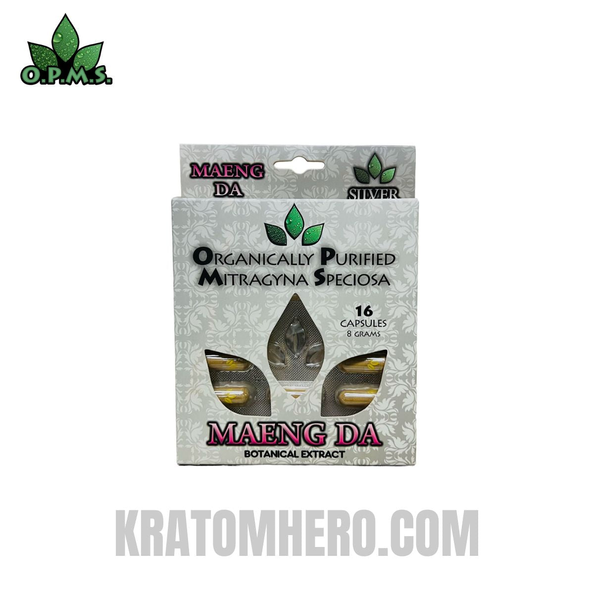 OPMS Green Vein Maeng Da Kratom Capsules - 16 Capsules