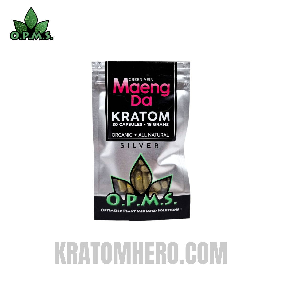 OPMS Green Vein Maeng Da Kratom Capsules - 30 Capsules