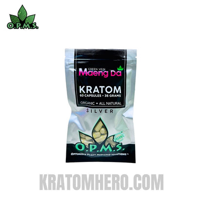 OPMS Green Vein Maeng Da Kratom Capsules - 60 Capsules