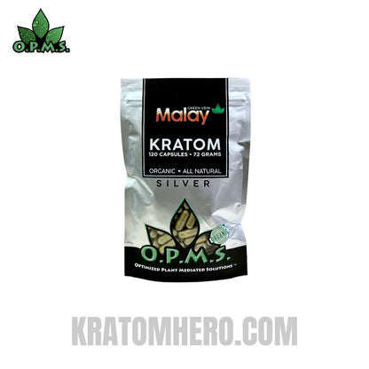 OPMS Green Vein Malay Kratom Capsules - 120 Capsules