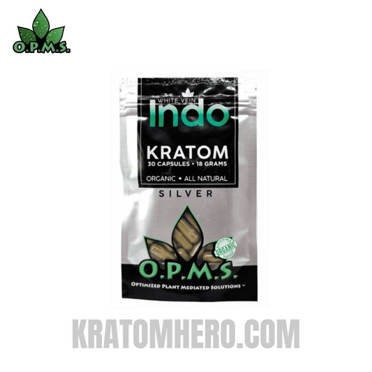 OPMS Silver White Vein Indo Kratom Capsules