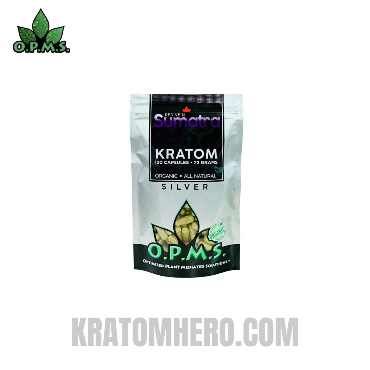 OPMS Silver Red Vein Sumatra Kratom Capsules