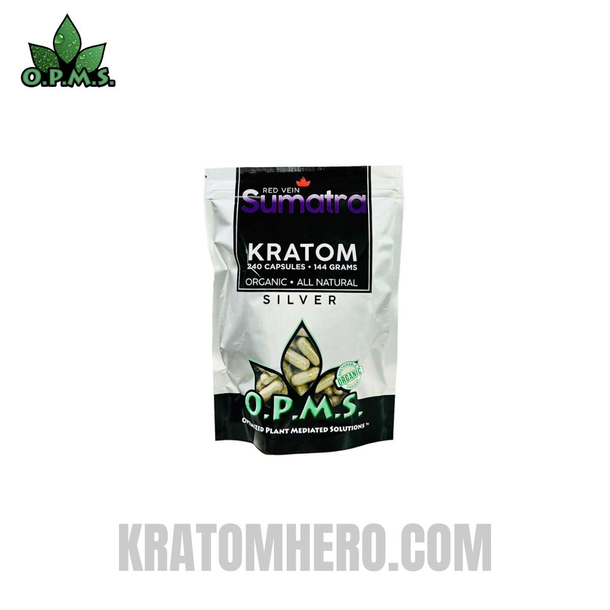 OPMS Silver Red Vein Sumatra Kratom Capsules