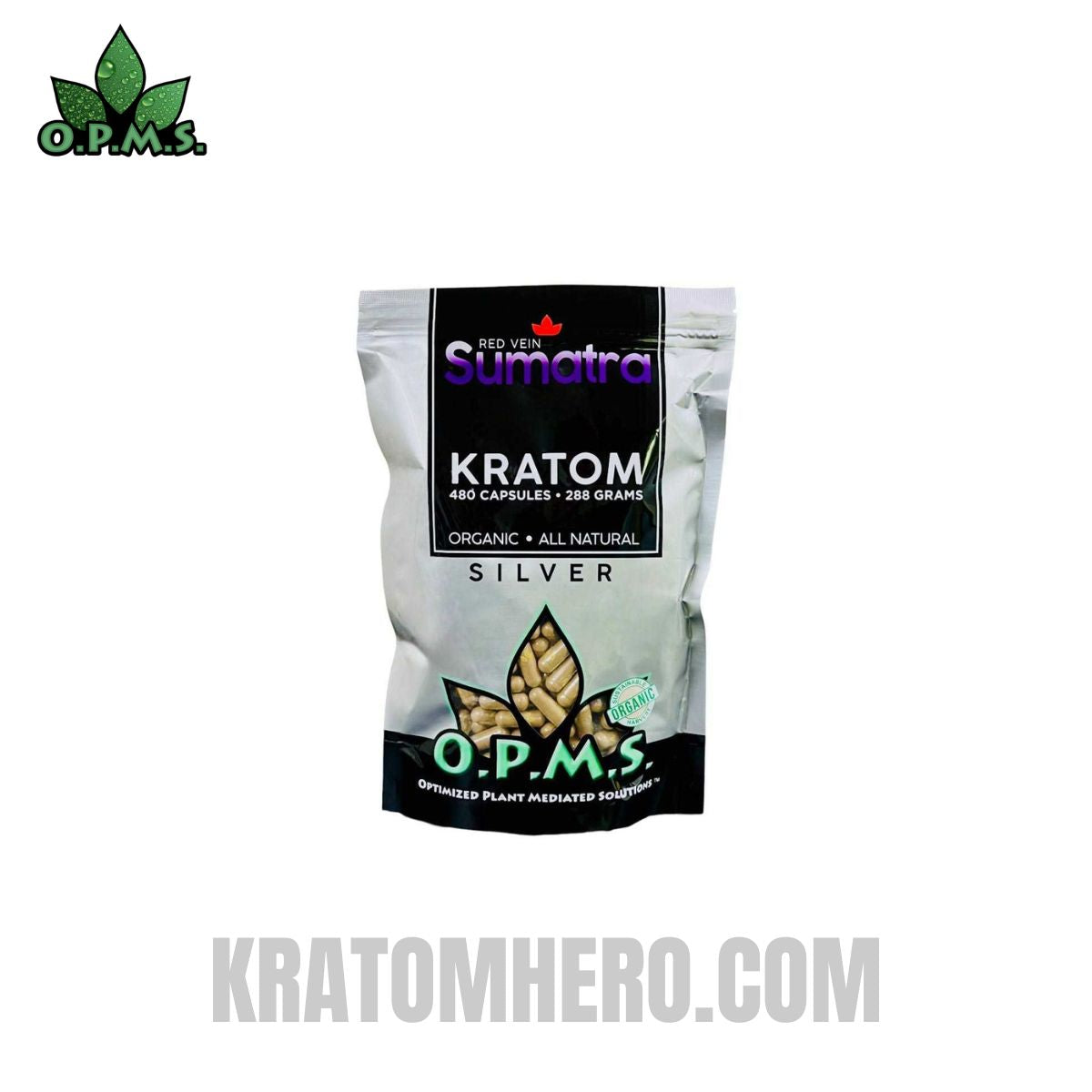 OPMS Silver Red Vein Sumatra Kratom Capsules