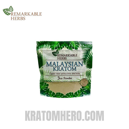 Remarkable Herbs Green Malaysian Kratom Powder - 3oz