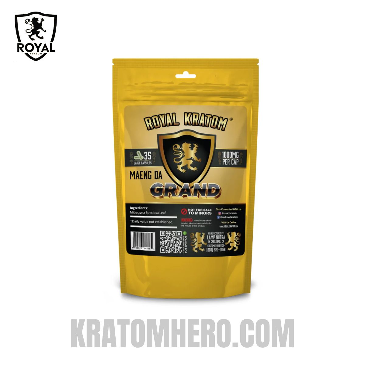 Royal Kratom Capsules Maeng Da Grand - 70Ct